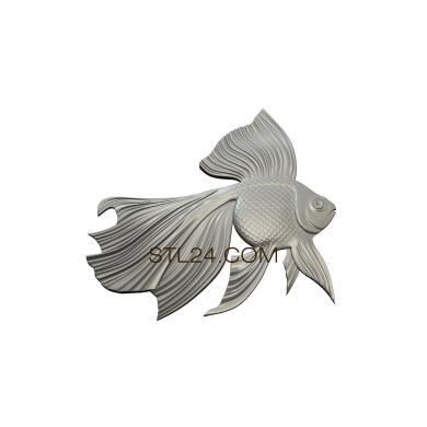 Панно (Золотая рыбка, PD_0379) 3D модель для ЧПУ станка